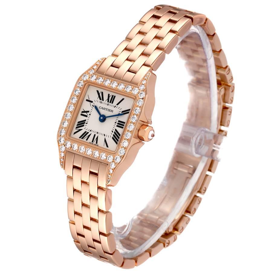 Cartier Santos Demoiselle petite montre pour femme en or rose et diamants 2794 Pour femmes en vente