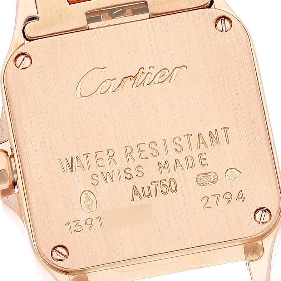 Cartier Santos Demoiselle petite montre pour femme en or rose et diamants 2794 en vente 2