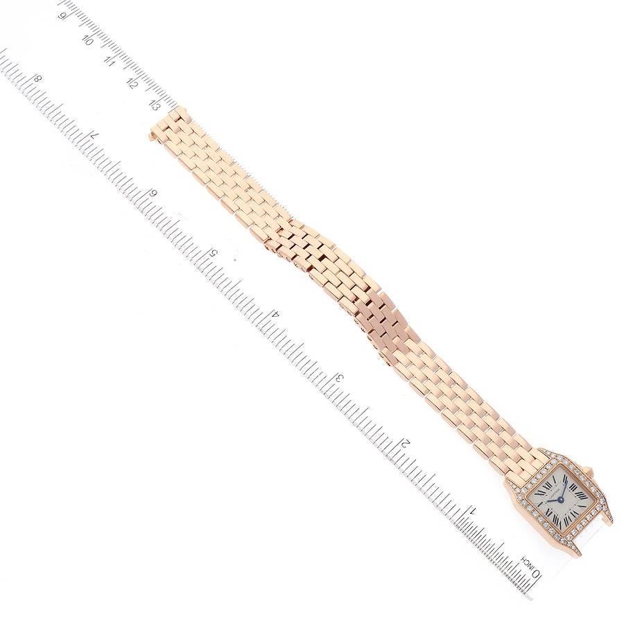 Cartier Santos Demoiselle petite montre pour femme en or rose et diamants 2794 en vente 4