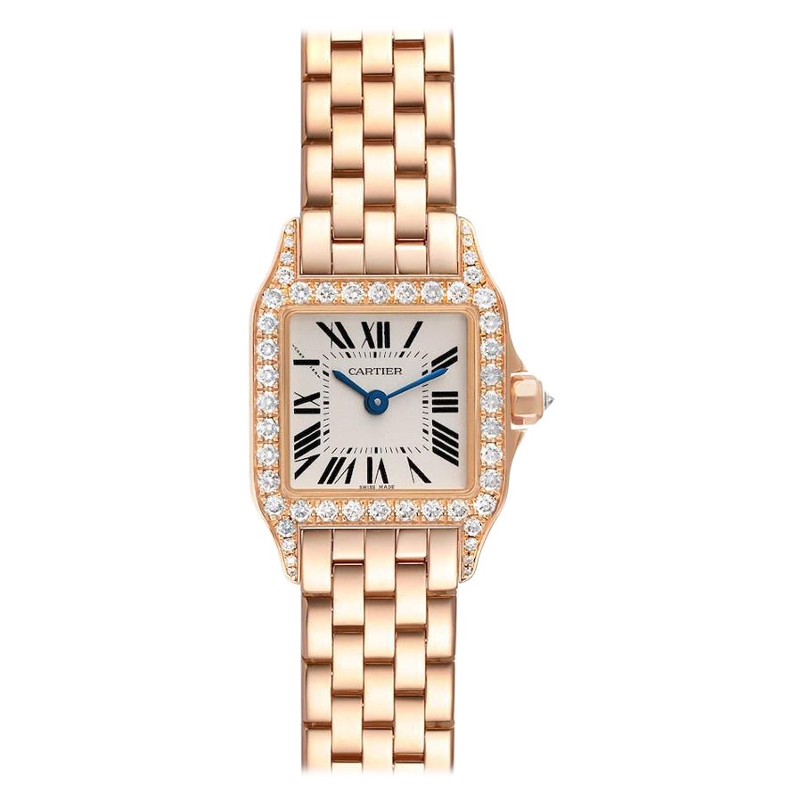 Cartier Santos Demoiselle Small Rose Gold Diamond Ladies Watch 2794