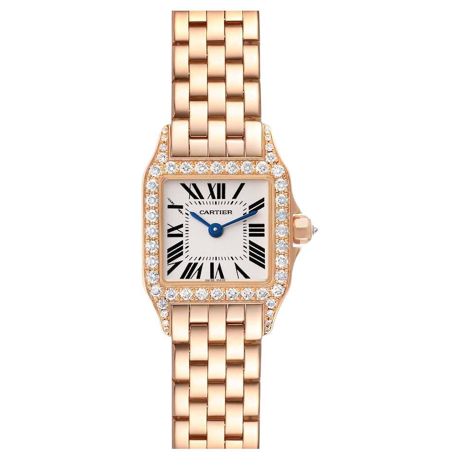 Cartier Santos Demoiselle Large Rose Gold Diamond Ladies Watch WF9007Z8 ...