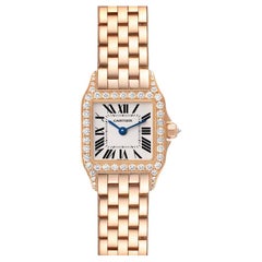 Cartier Santos Demoiselle Small Rose Gold Diamond Ladies Watch 2794