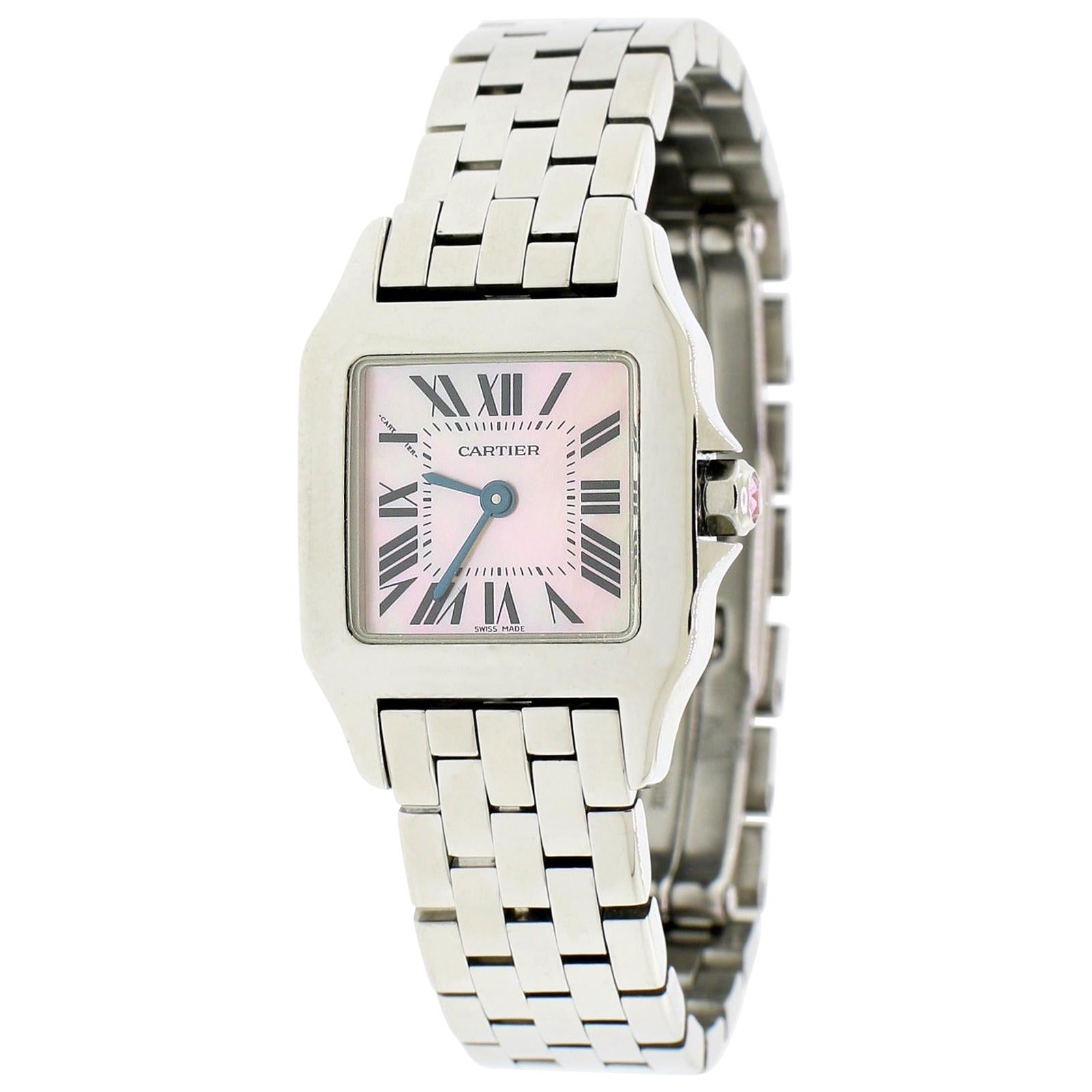 Cartier Santos Demoiselle Stainless Steel Ladies Watch W25075Z5 For Sale
