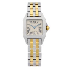 Cartier Santos Demoiselle Stahl-Damenuhr aus 18 Karat Gelbgold mit Quarz W25066Z6