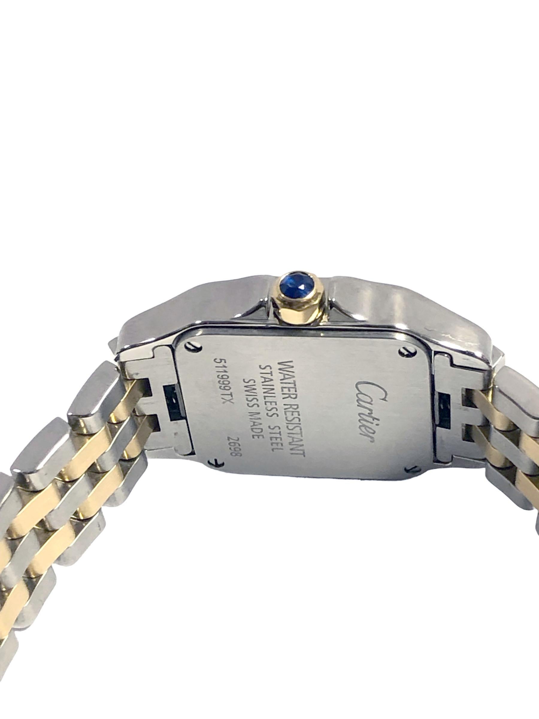Cartier Santos Demoiselle Steel and Yellow Gold Ladies Quartz Wrist Watch In Excellent Condition In Chicago, IL