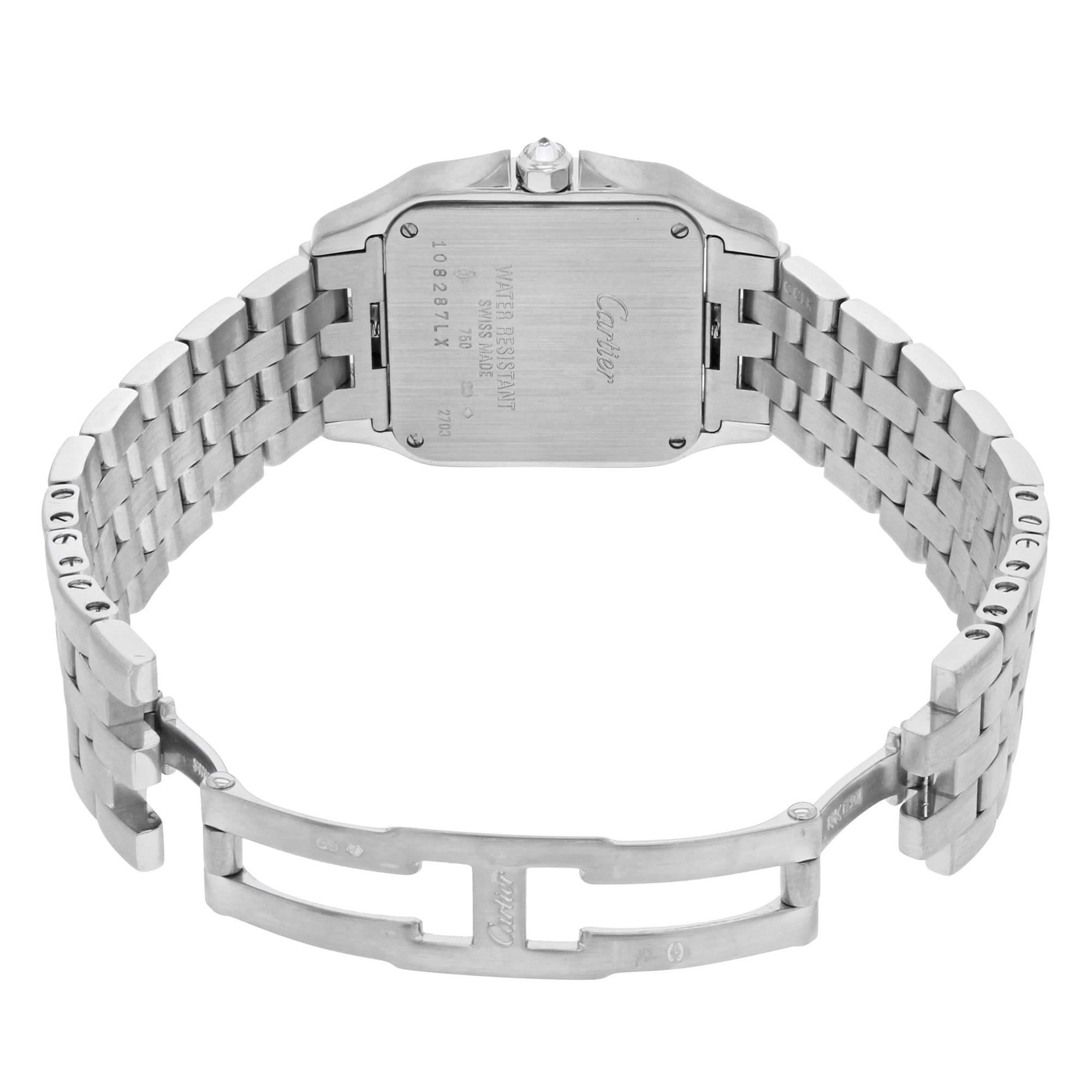 Women's Cartier Santos Demoiselle WF9004Y8 18K White Gold & Diamonds Quartz Ladies Watch