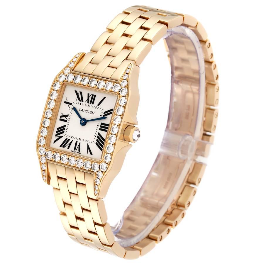 Women's Cartier Santos Demoiselle Yellow Gold Diamond Midsize Ladies Watch WF9002Y7