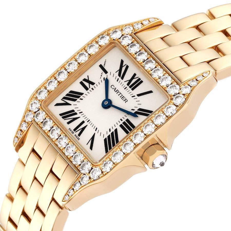 Cartier Santos Demoiselle Yellow Gold Diamond Midsize Ladies Watch WF9002Y7 1