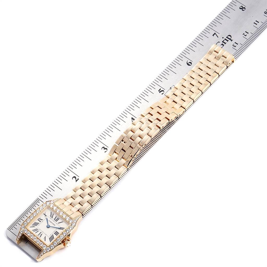 Cartier Santos Demoiselle Yellow Gold Diamond Midsize Ladies Watch WF9002Y7 4