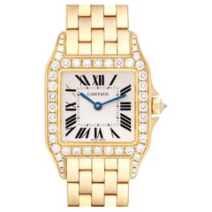 Cartier Santos Demoiselle Yellow Gold Diamond Midsize Ladies Watch WF9002Y7