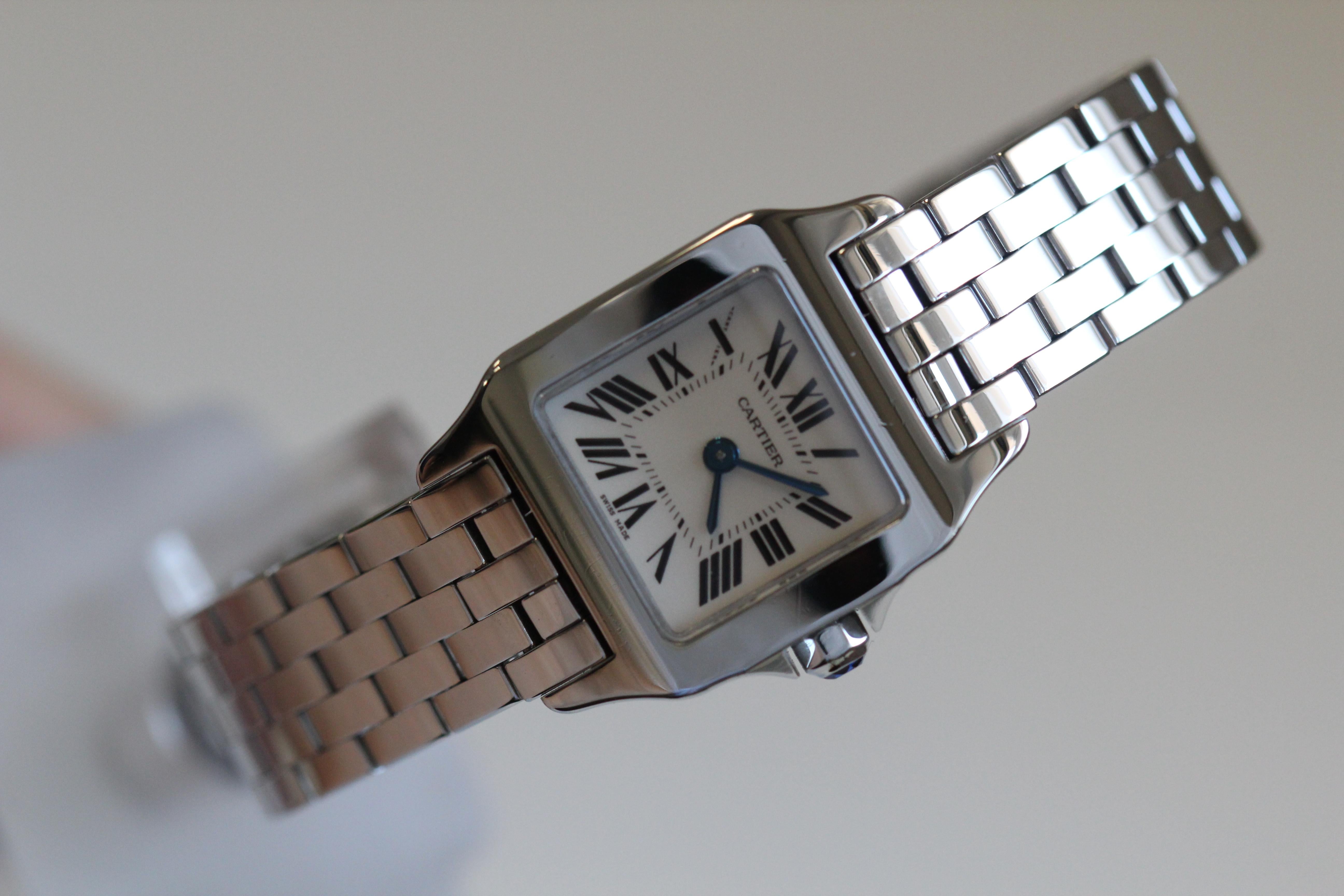 Women's Cartier Santos Demosille W25064Z5 Stainless Steel Ladies For Sale
