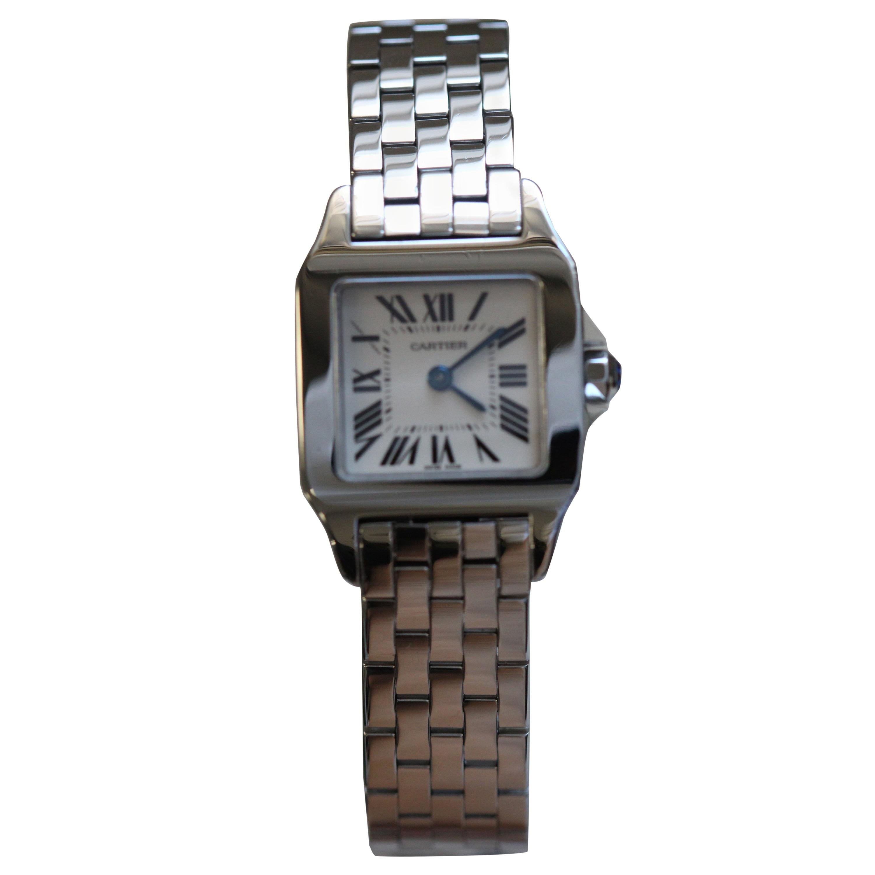 Cartier Santos Demosille W25064Z5 Stainless Steel Ladies For Sale