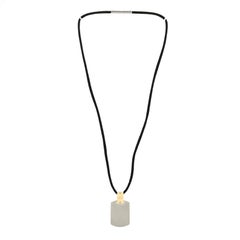 Cartier Santos Dog Tag Pendant Necklace Stainless Steel and 18k Yellow Gold