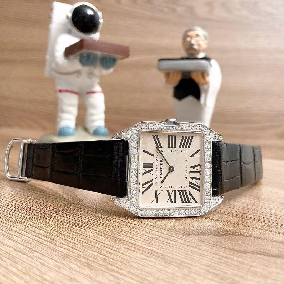 This Is A Men's Cartier Santos Dumont Diamond 18K Solid White Gold Watch 
With A Suggested Retail Price Of £33,300
We got it at a very good price. This wonderful piece is truly a bargain!

Brand Cartier
Model Santos Dumont
Reference number
