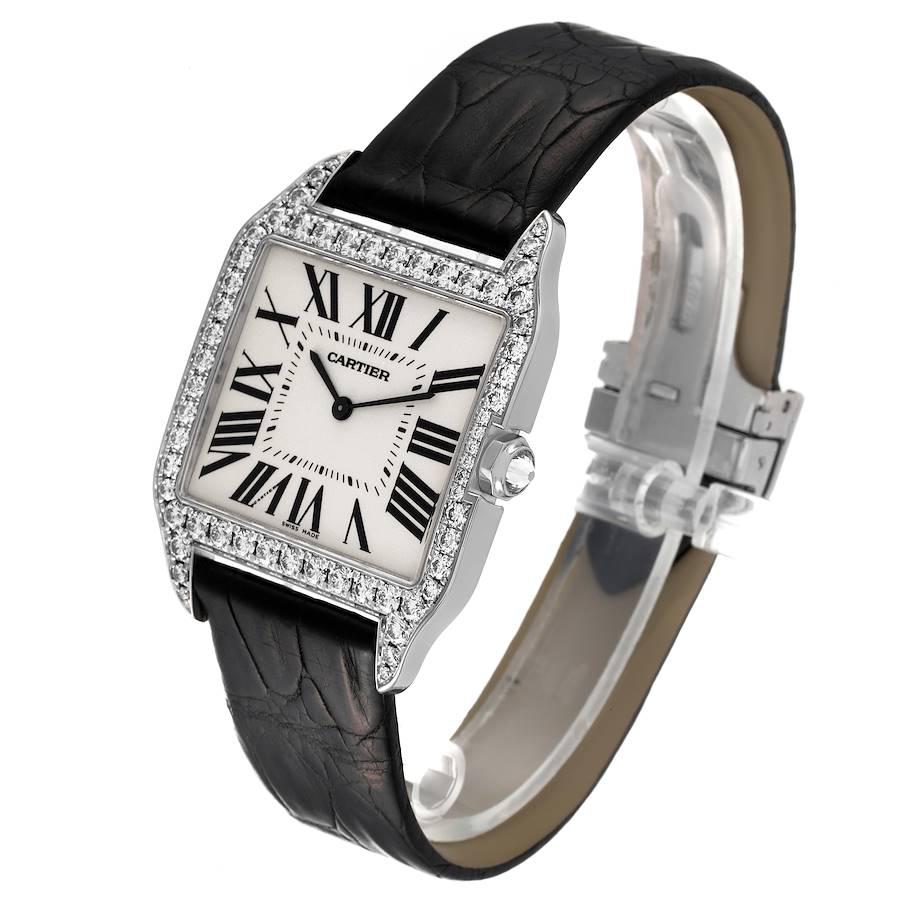 Cartier Santos Dumont 18k White Gold Silver Dial Mens Watch WH100651 In Excellent Condition In Atlanta, GA