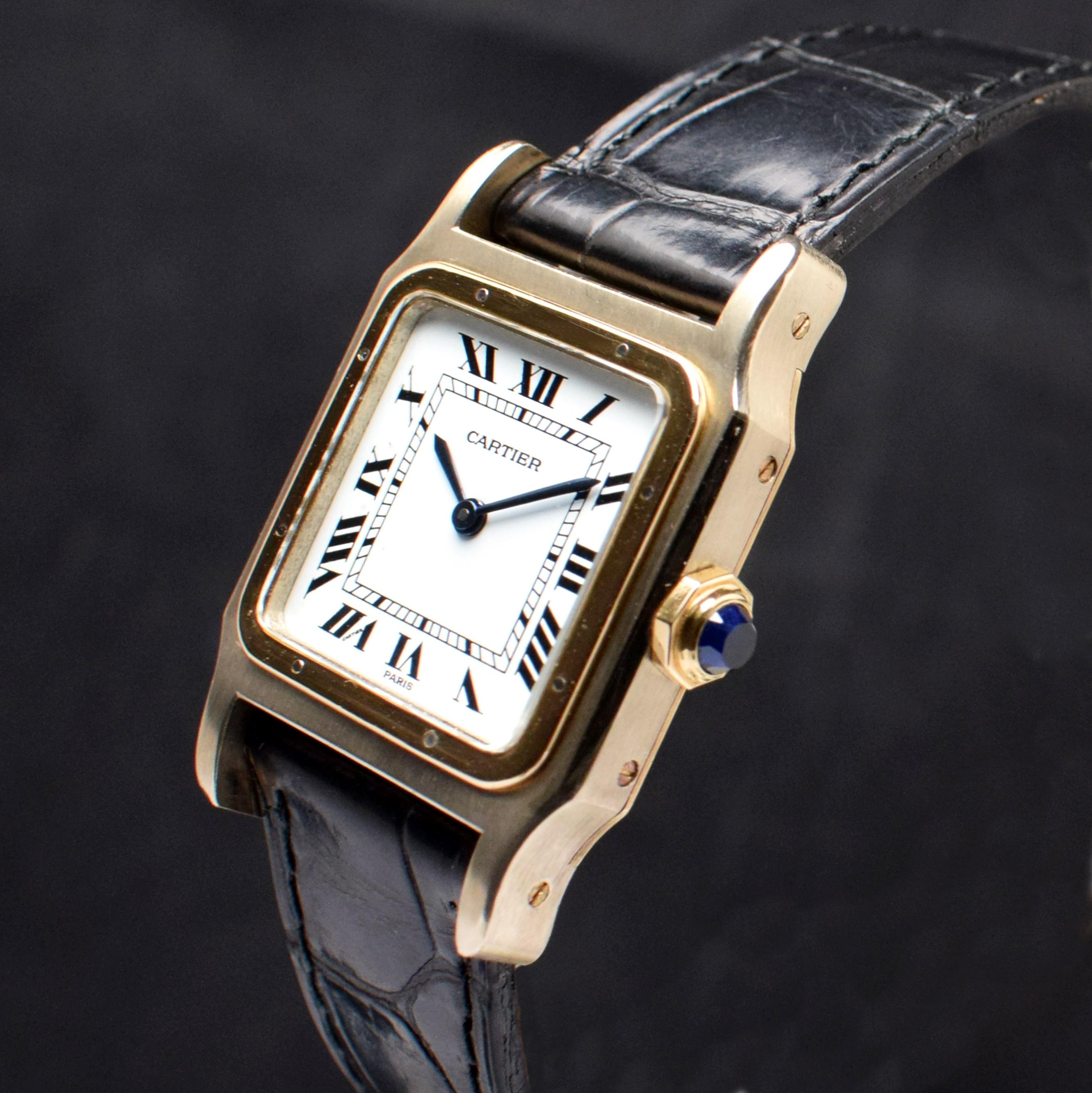 Cartier Santos Dumont 18K Yellow & White Gold Paris Dial 78225 Manual Watch 1980 In Good Condition For Sale In Central & Western District, HK