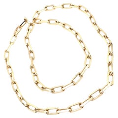 Cartier Santos-Dumont 22" Long Link Yellow Gold Chain Necklace
