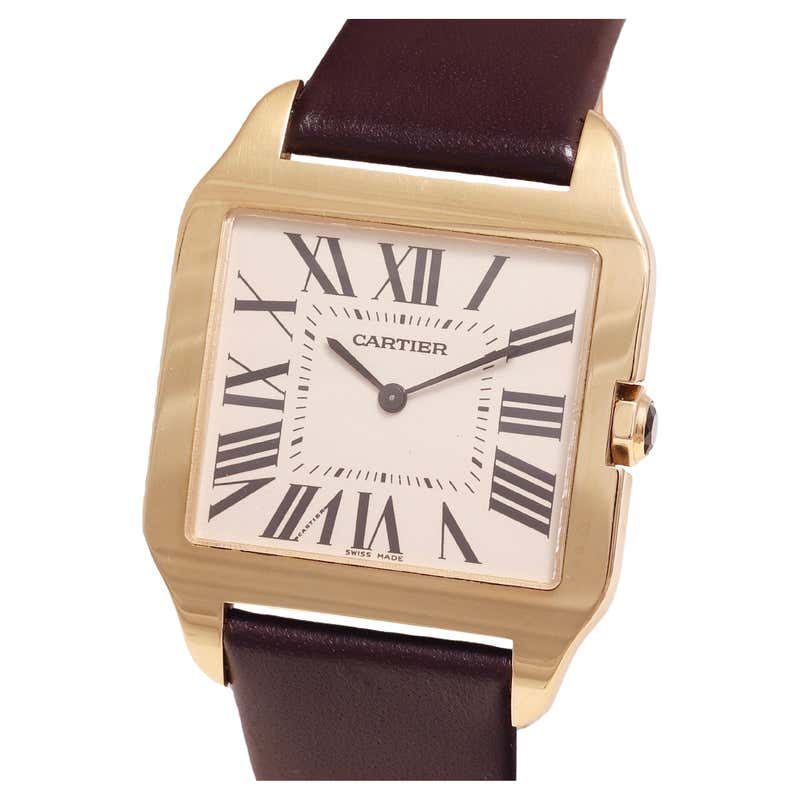 Cartier Paris Platinum Santos Dumont Mechanical Wind Wristwatch at ...