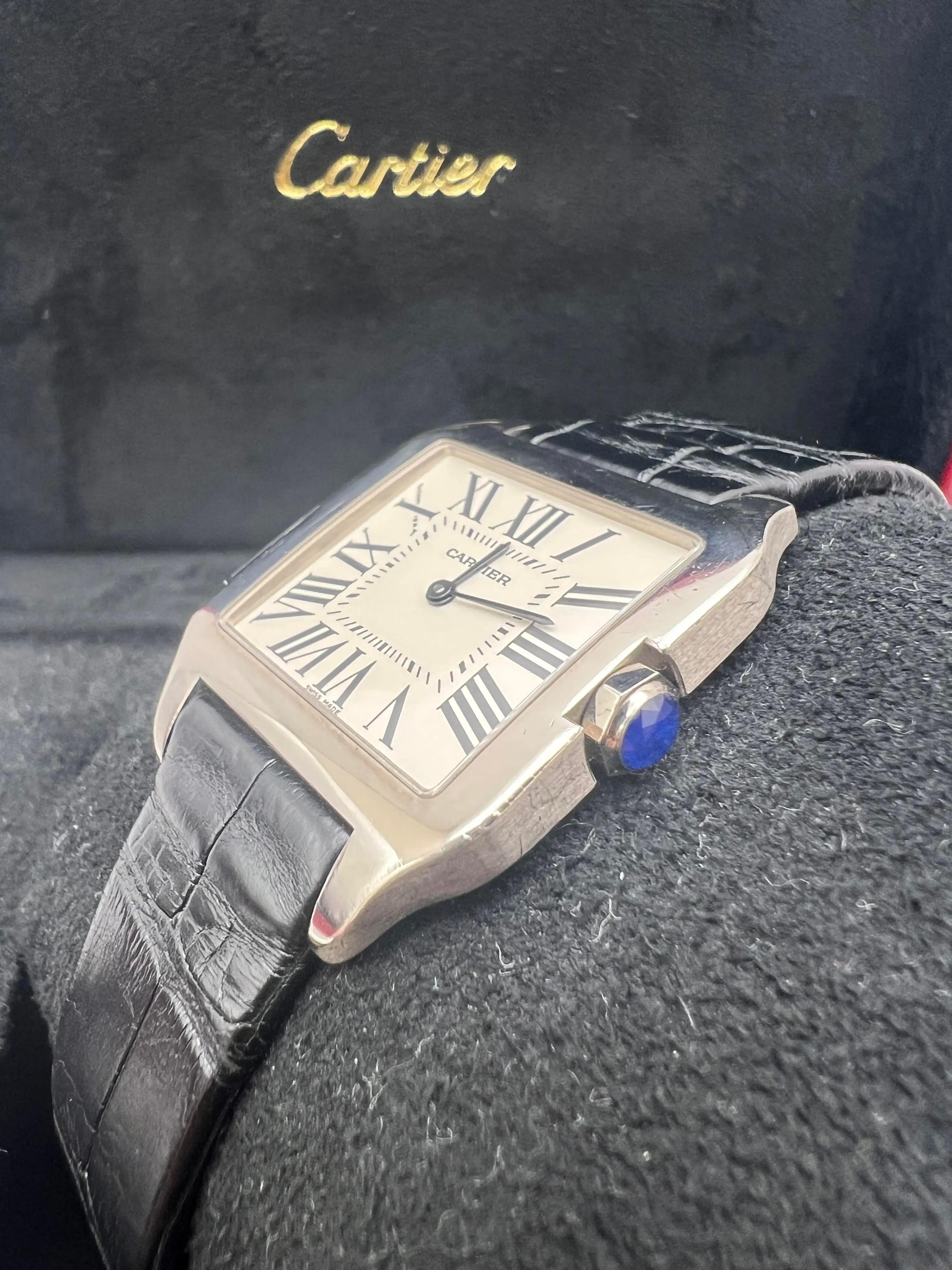 Cartier Santos Dumont 30.5mm x 38.5mm 18K White Gold W2009451 Box and Card For Sale 6