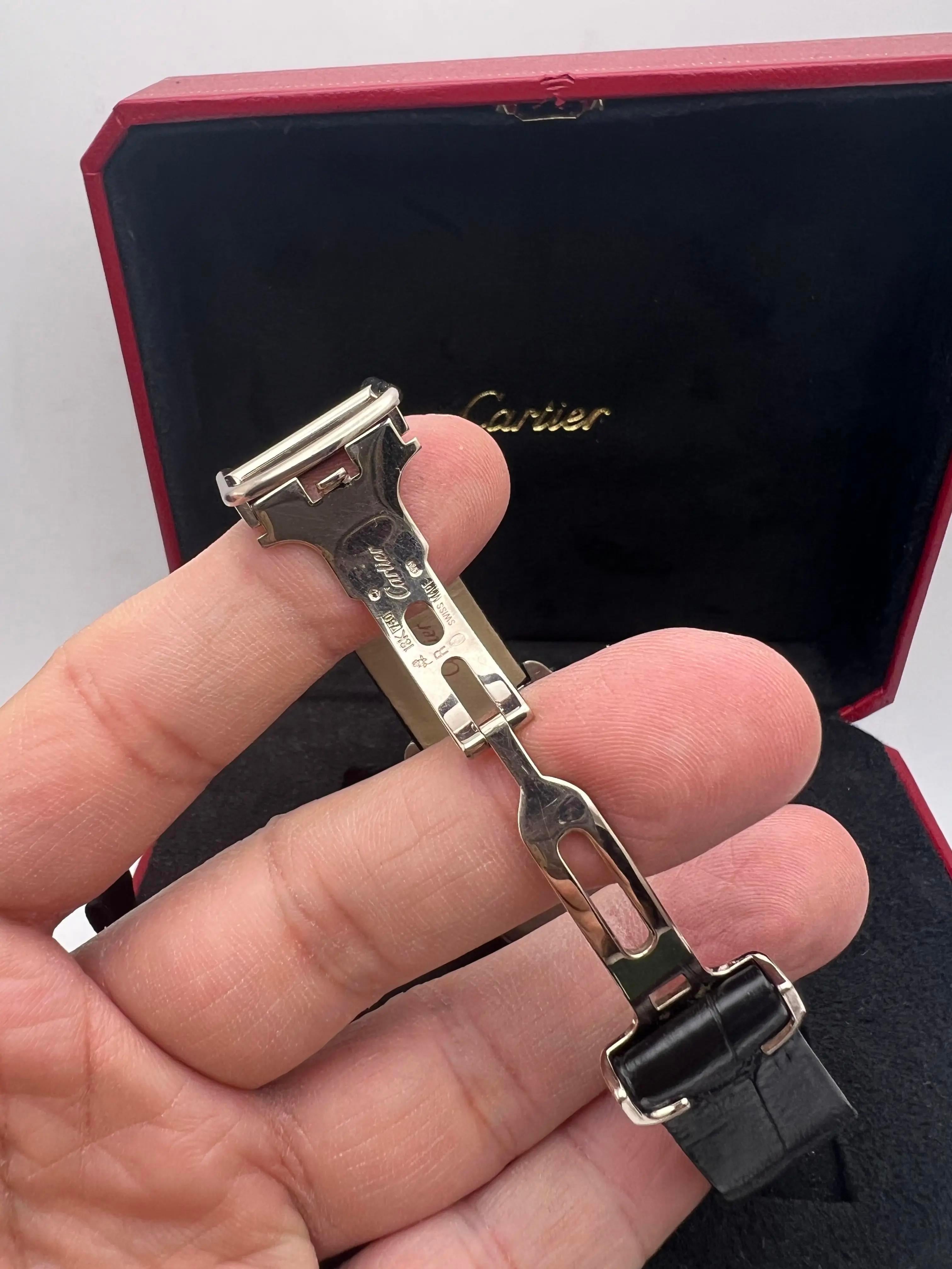 Cartier Santos Dumont 30.5mm x 38.5mm 18K White Gold W2009451 Box and Card For Sale 8