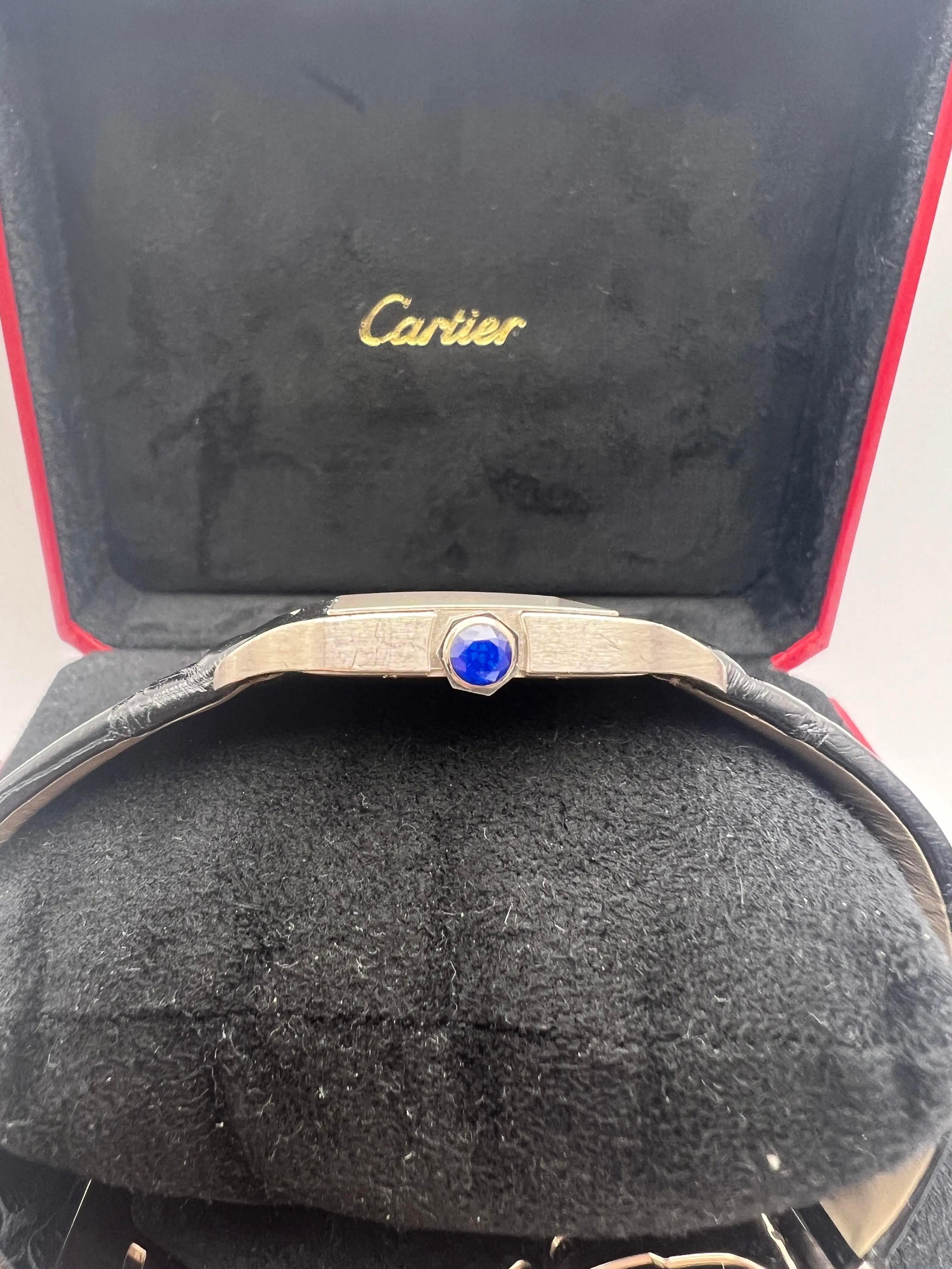 Cartier Santos Dumont 30.5mm x 38.5mm 18K White Gold W2009451 Box and Card For Sale 4