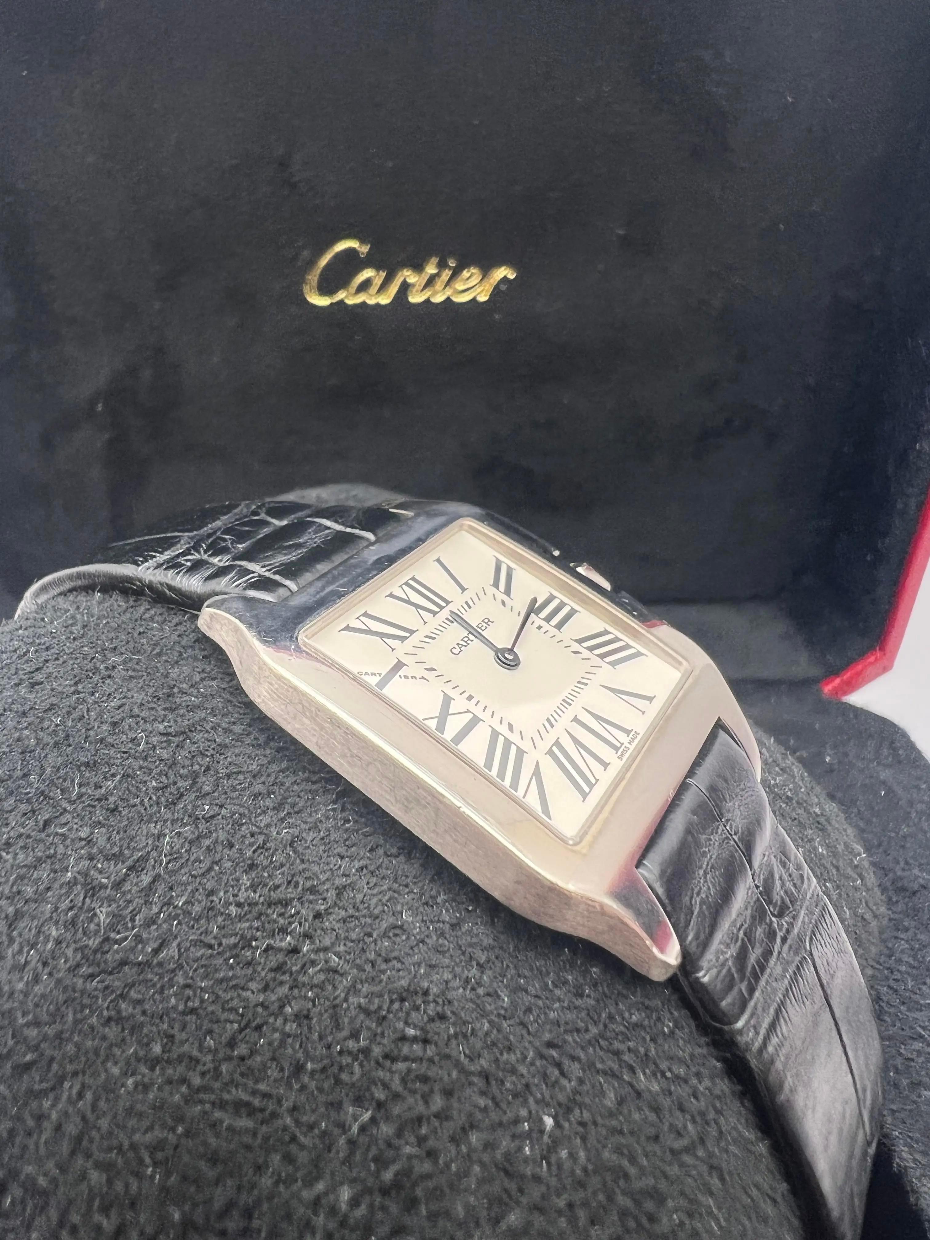 Cartier Santos Dumont 30.5mm x 38.5mm 18K White Gold W2009451 Box and Card For Sale 5