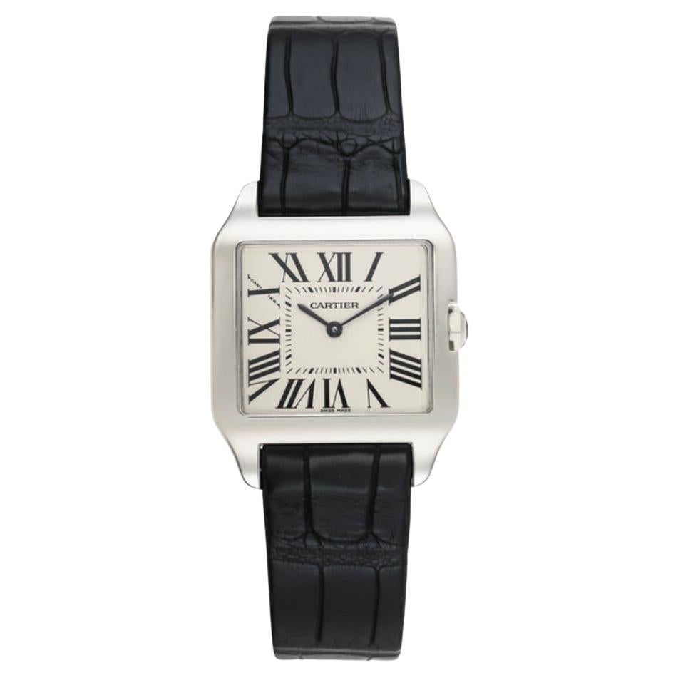 Cartier Santos Dumont 30.5mm x 38.5mm 18K White Gold W2009451 Box and Card For Sale