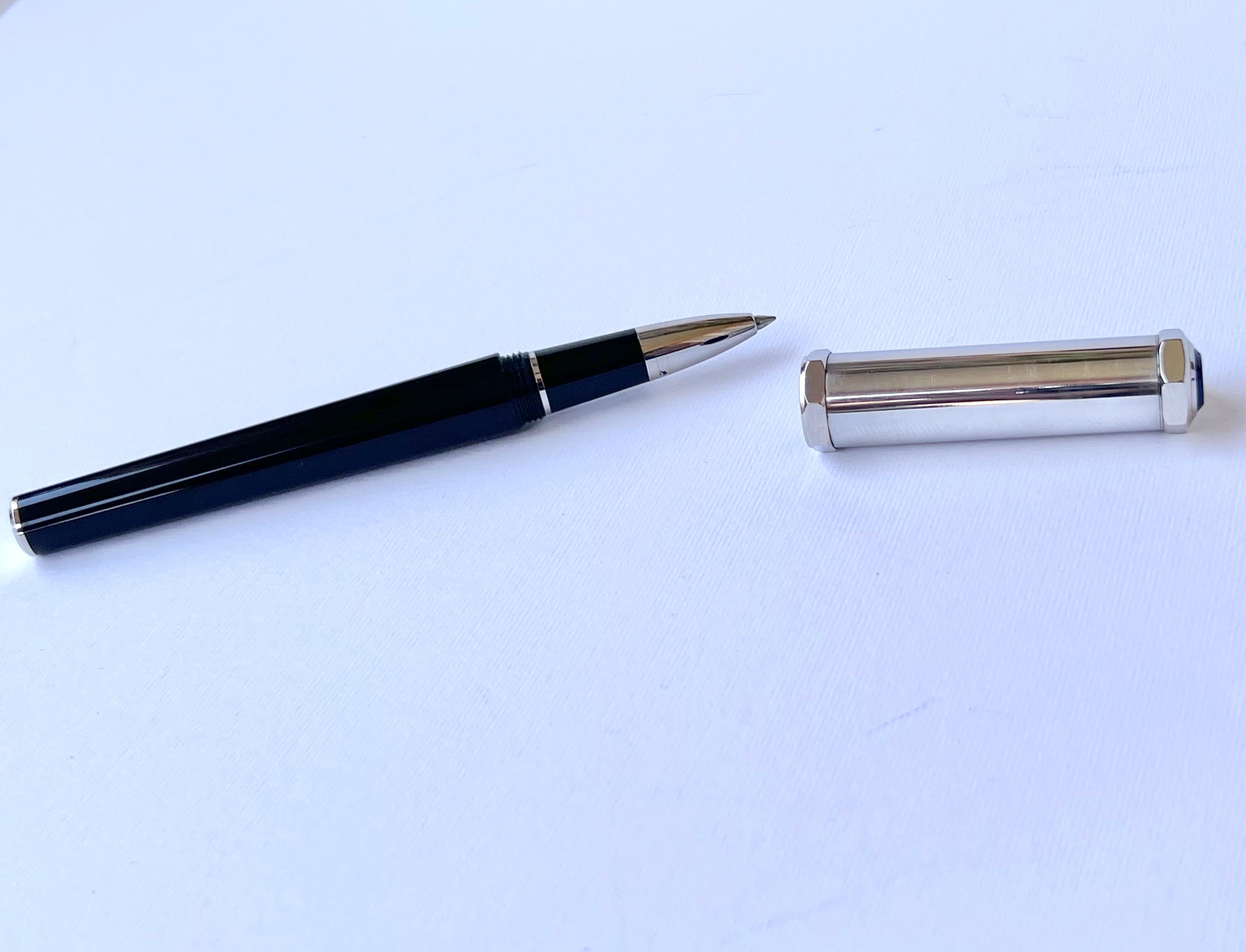 Cartier Santos-Dumont Brushed metal de metal rollerball pen  For Sale 5