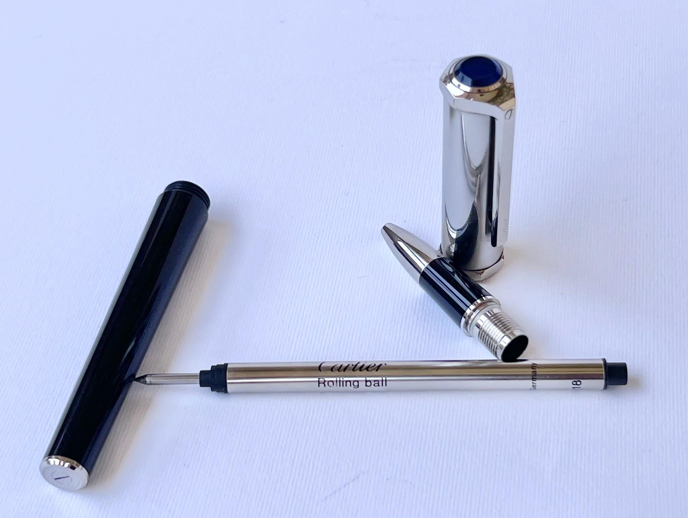Cartier Santos-Dumont Brushed metal de metal rollerball pen  For Sale 8