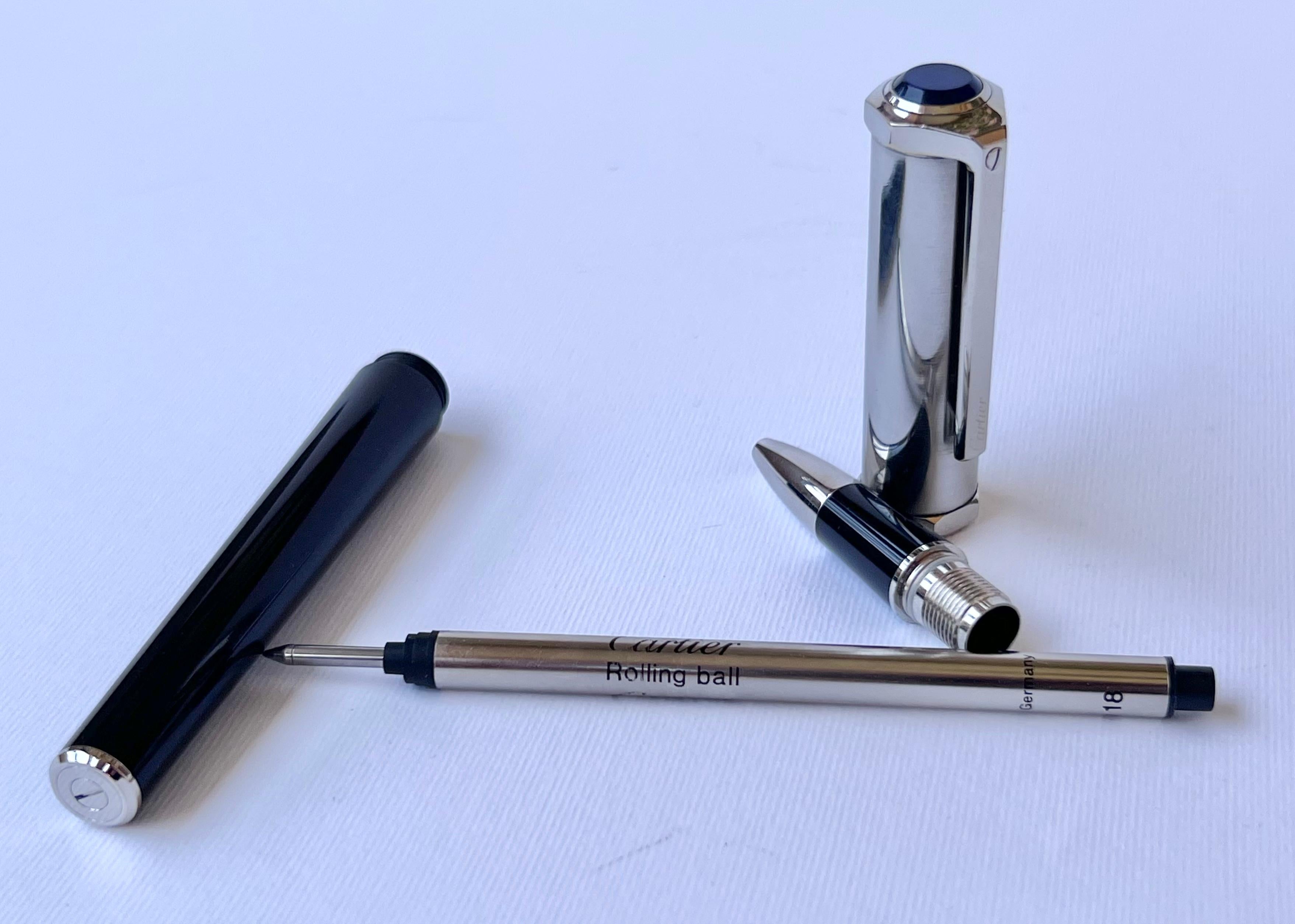 Cartier Santos-Dumont Brushed metal de metal rollerball pen  For Sale 10