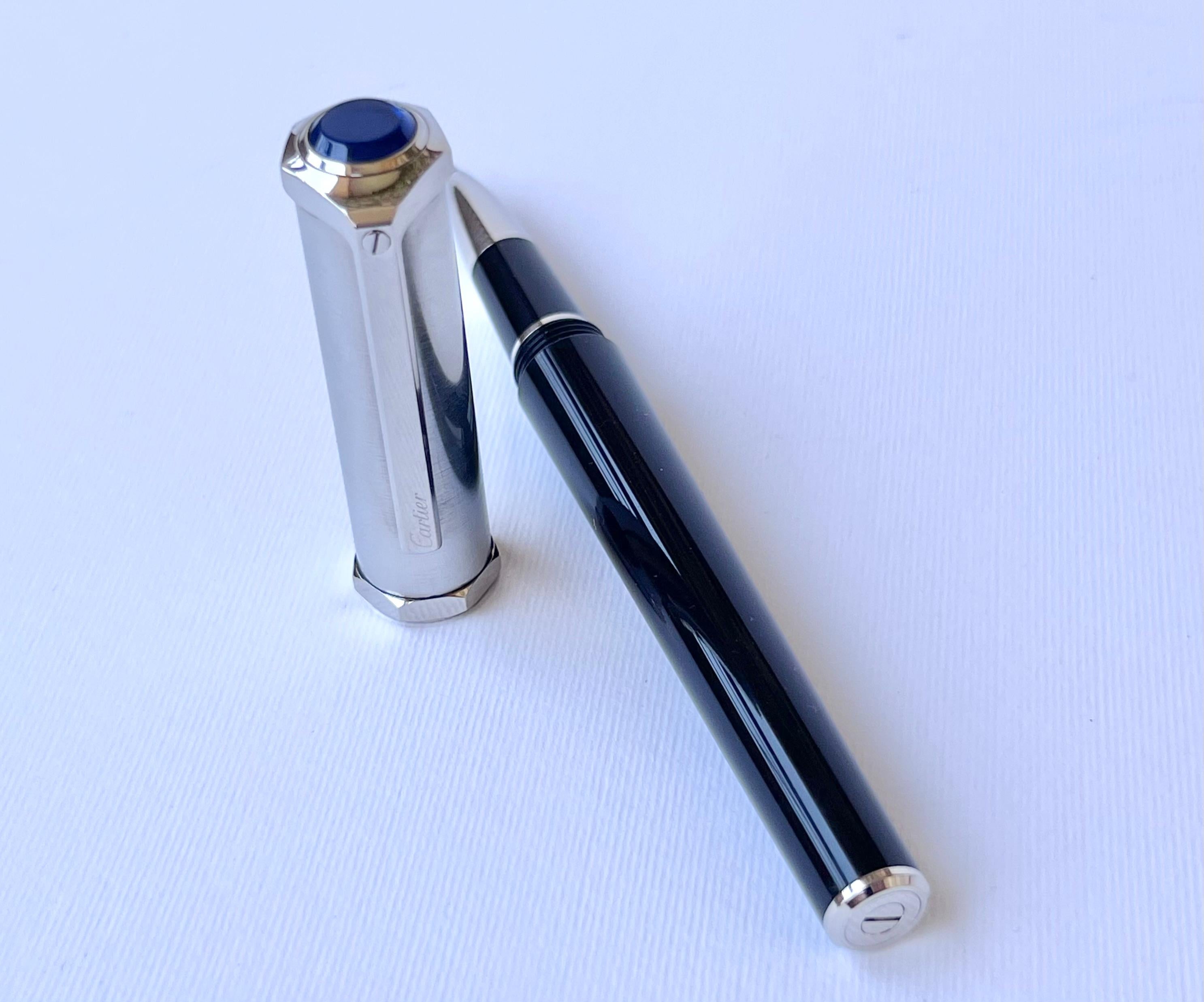 Cartier Santos-Dumont Brushed metal de metal rollerball pen  For Sale 12
