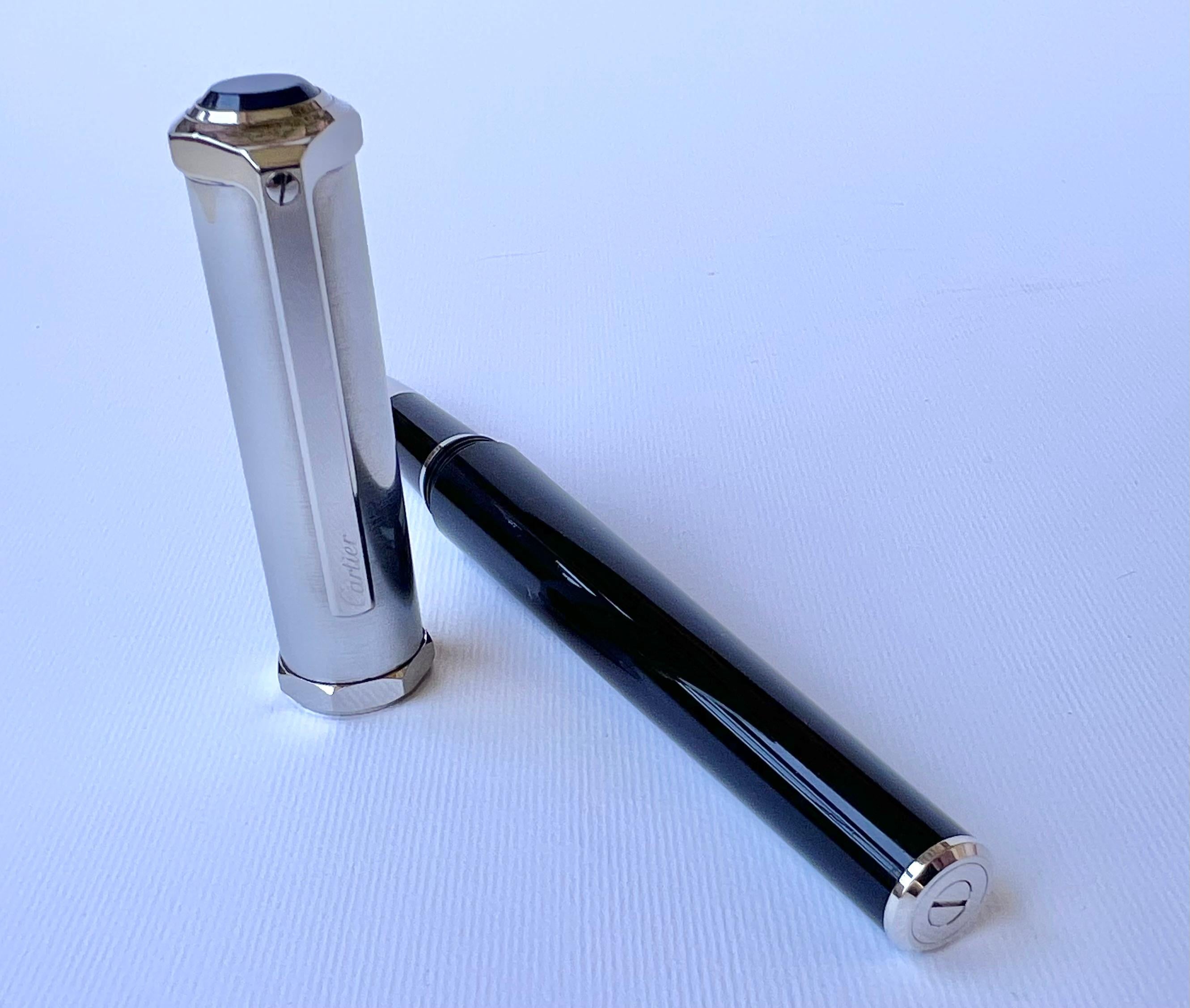 Cartier Santos-Dumont Brushed metal de metal rollerball pen  For Sale 13