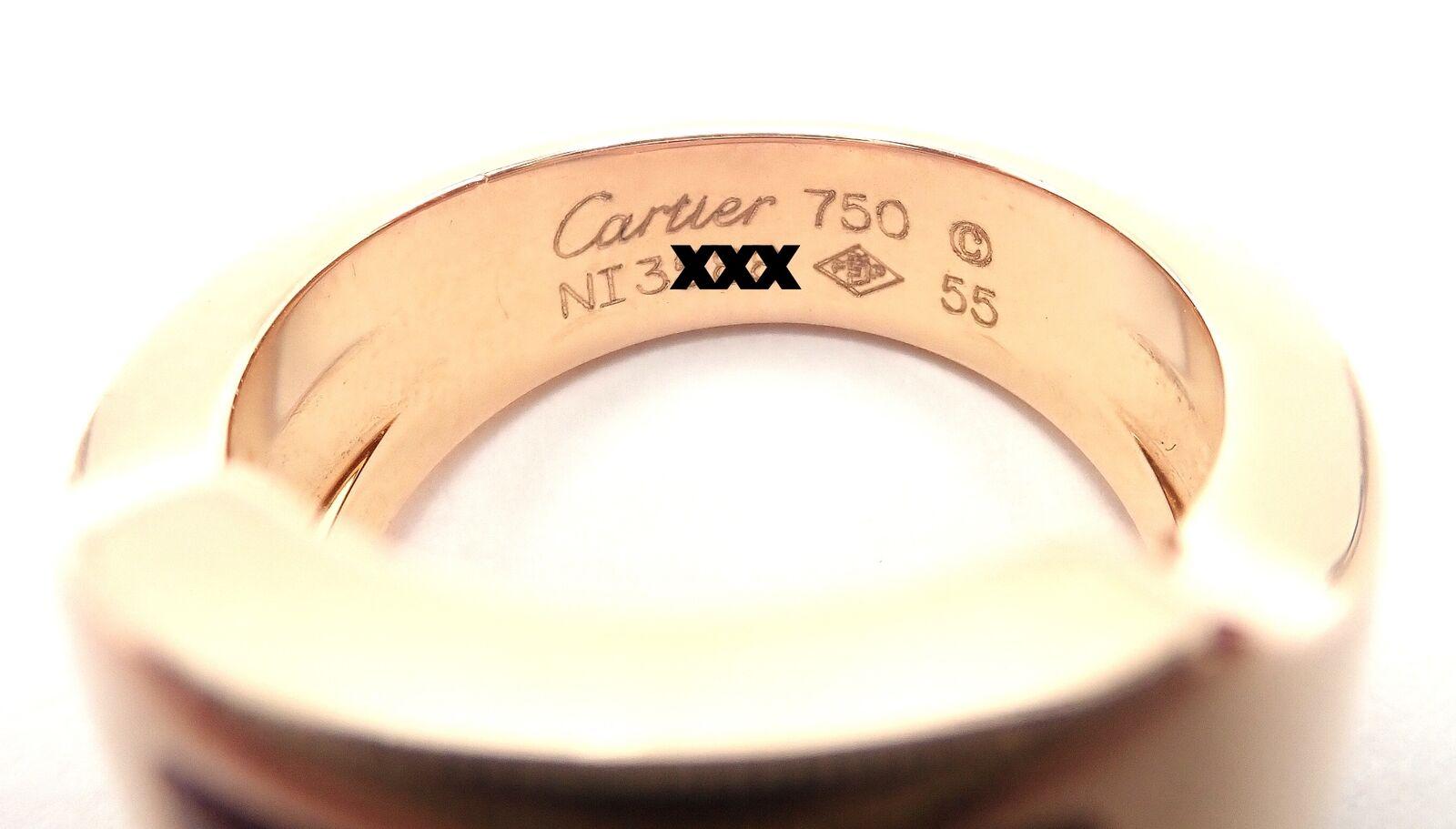 Cartier Santos Dumont Bull's Eye Quartz Rose Gold Ring For Sale 1