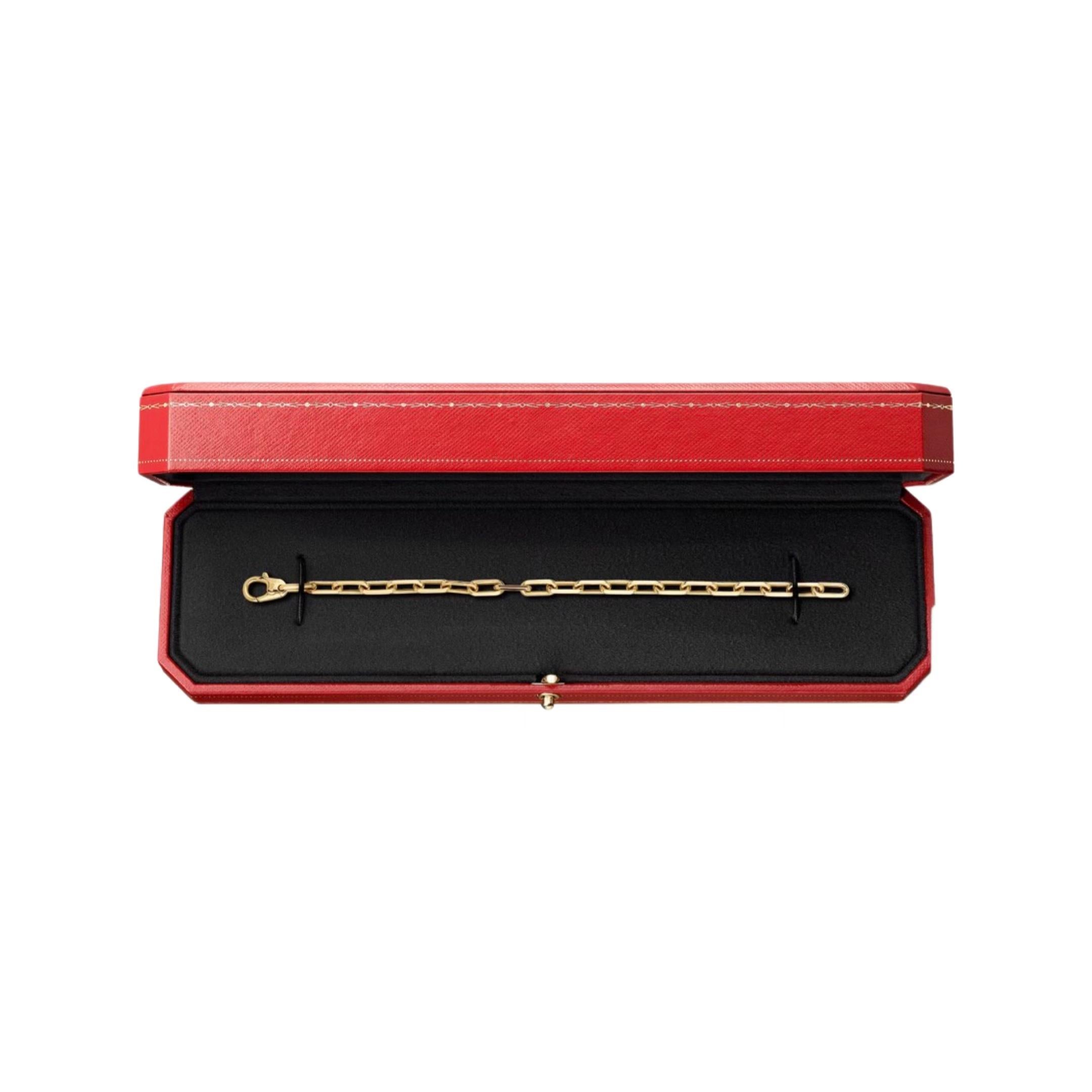 Cartier Santos-Dumont Kette Link 7,75in Armband in 18k Gelbgold 19,4g im Zustand „Gut“ in Miami, FL