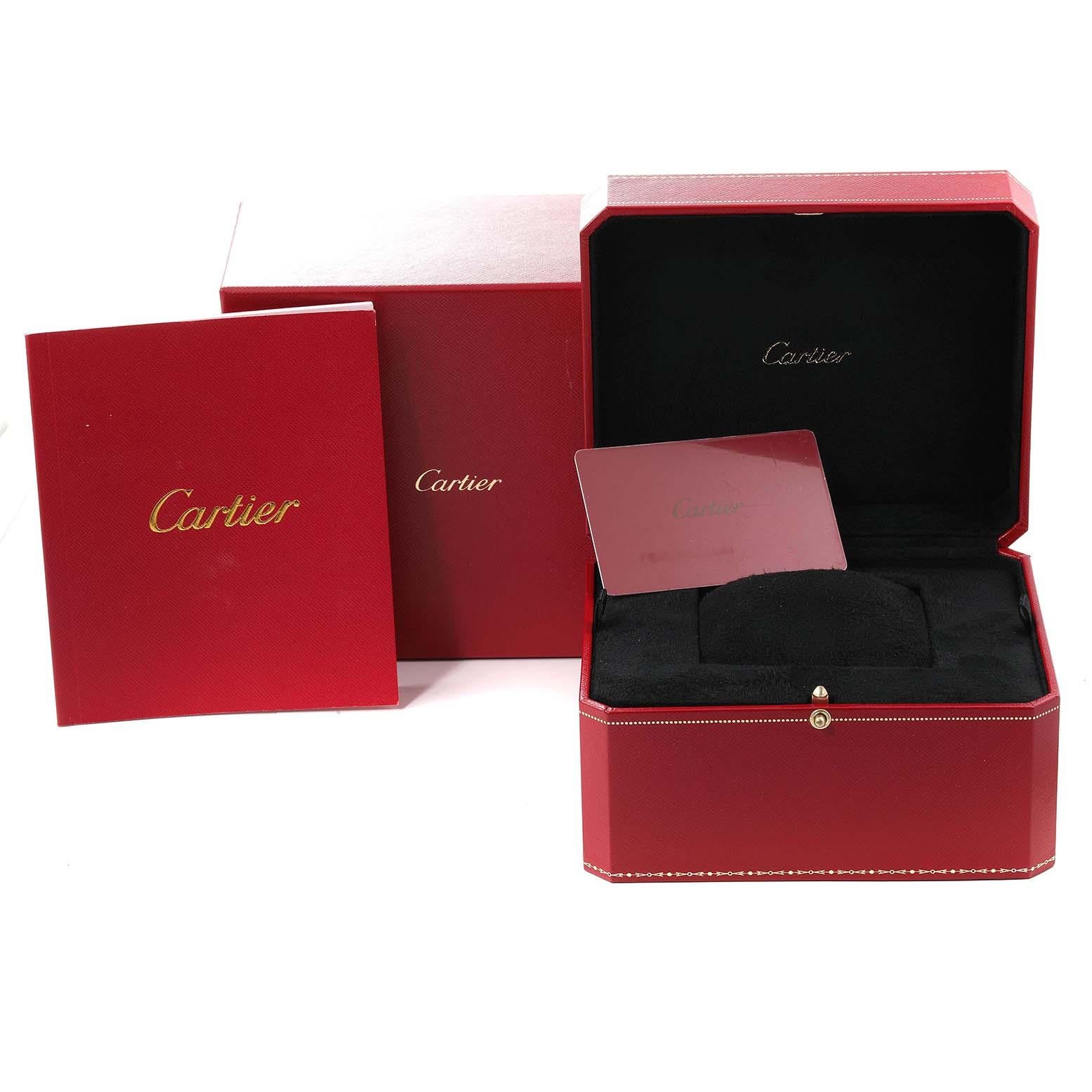 Cartier Santos Dumont Diamond Bezel Rose Gold Ladies Watch WJSA0016 Box Card For Sale 4