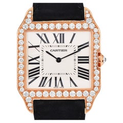 Cartier Santos Dumont serti de diamants  2650 Montre en or jaune 18K