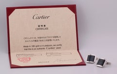 Cartier Santos-Dumont Falcon Eye 18k White Gold Cufflinks