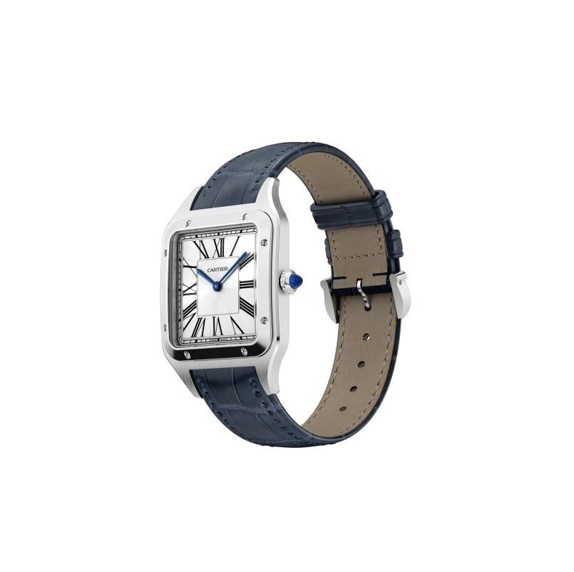 Cartier Santos-Dumont Hand-Wound Mechanical Movement Steel Watch WSSA0032 In New Condition In Wilmington, DE