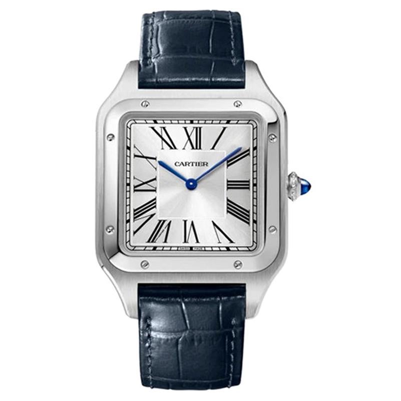 Cartier Santos-Dumont Hand-Wound Mechanical Movement Steel Watch WSSA0032