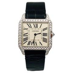 Cartier Santos Dumont in 18k White Gold and Diamonds Ref WH100651