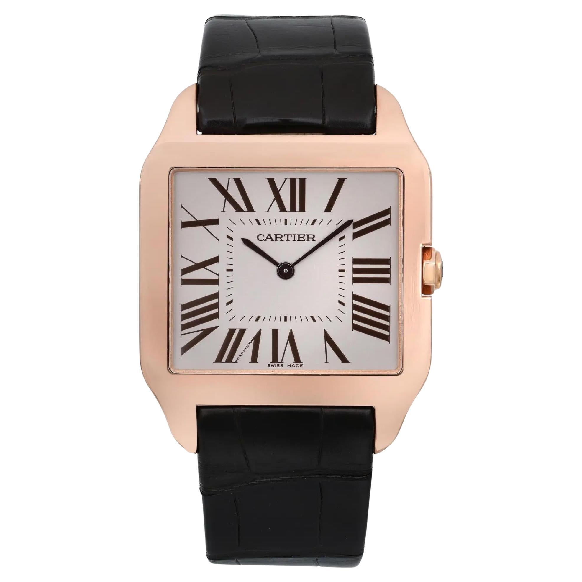 Cartier Santos Dumont grand cadran gris et or rose 18 carats pour hommes W2006951