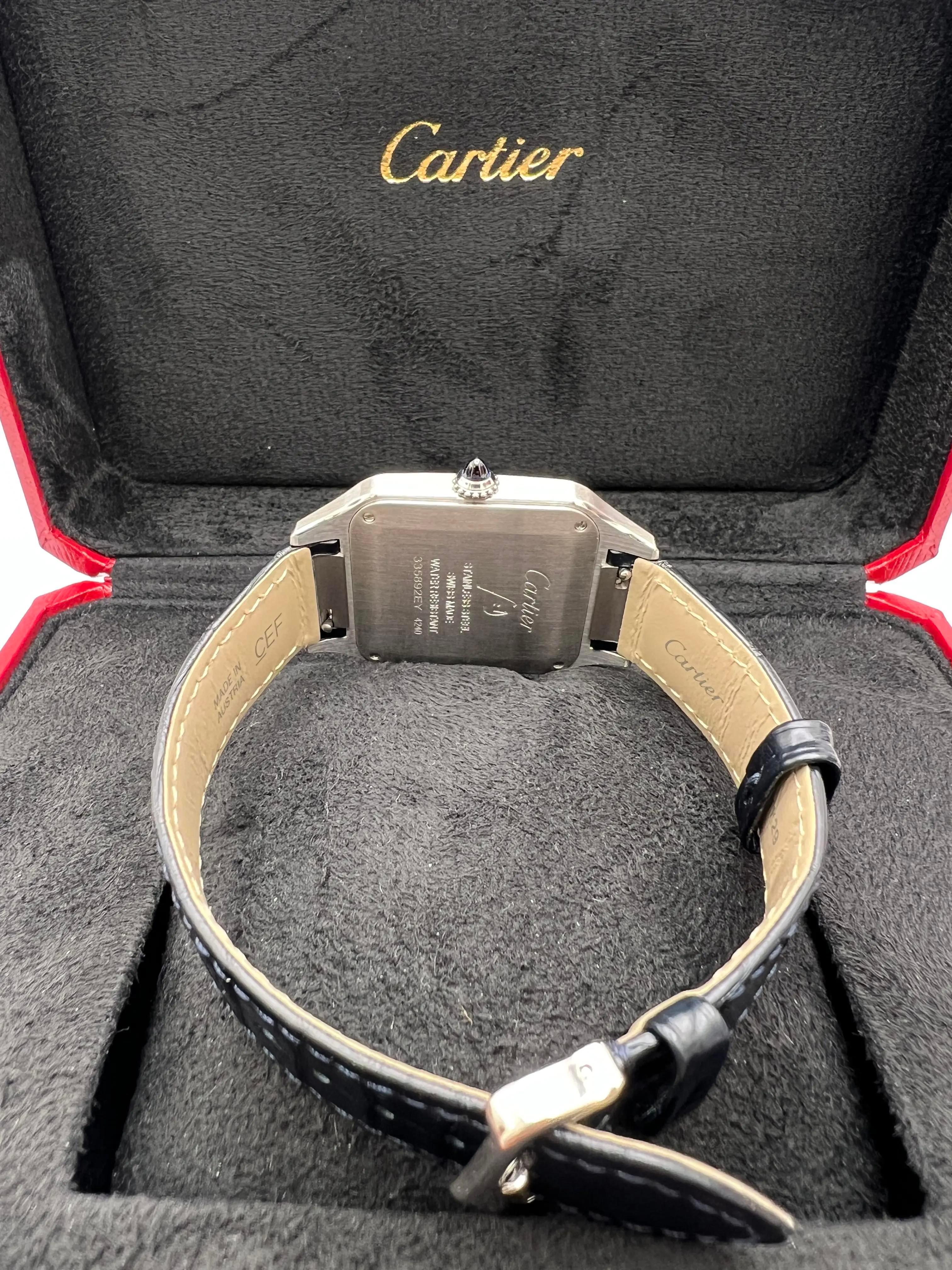 Cartier Santos Dumont Large 31.4mm x 43.5mm WSSA0022 Silver Dial Box Papers For Sale 7