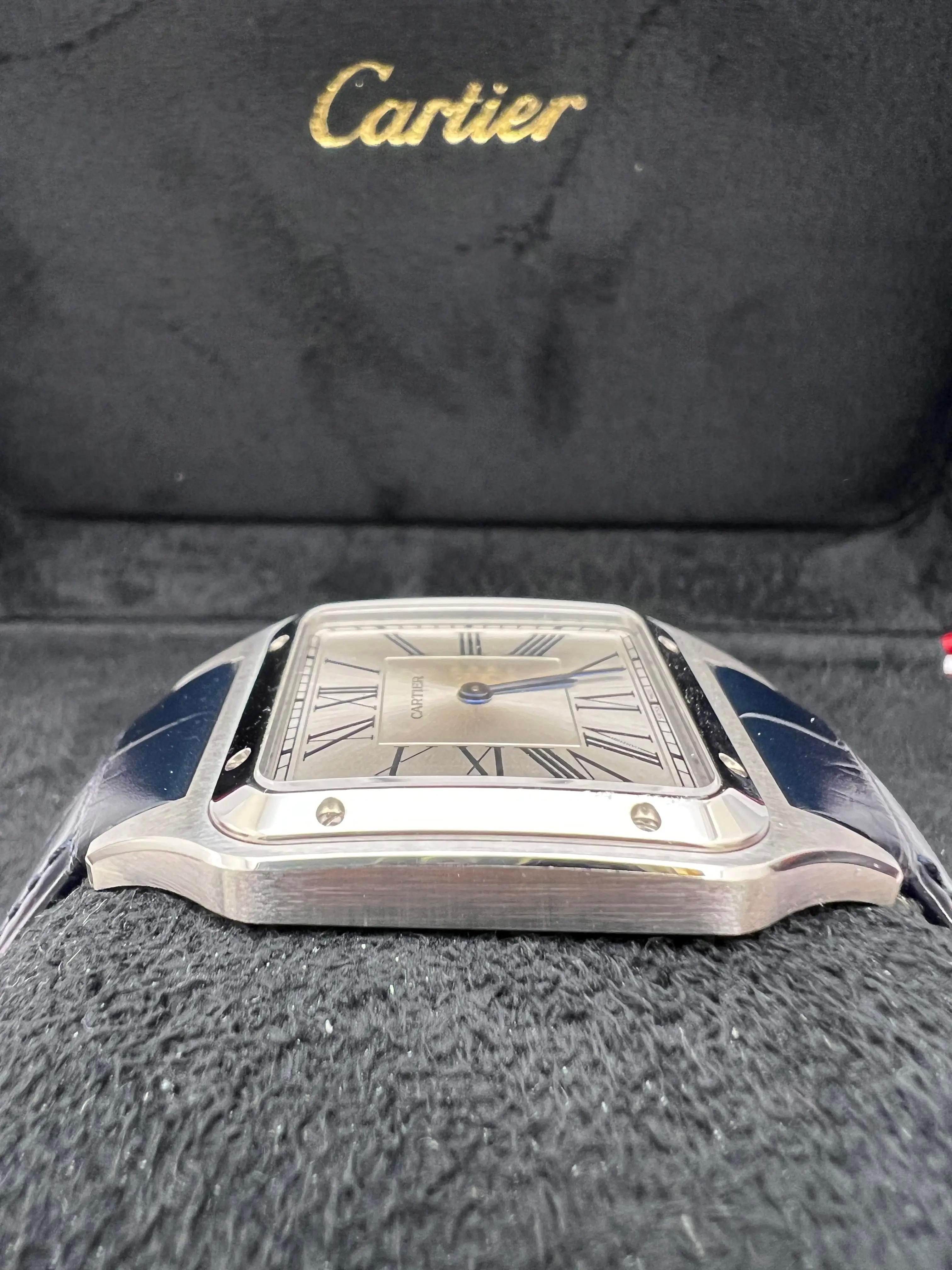 Cartier Santos Dumont Large 31.4mm x 43.5mm WSSA0022 Silver Dial Box Papers For Sale 5