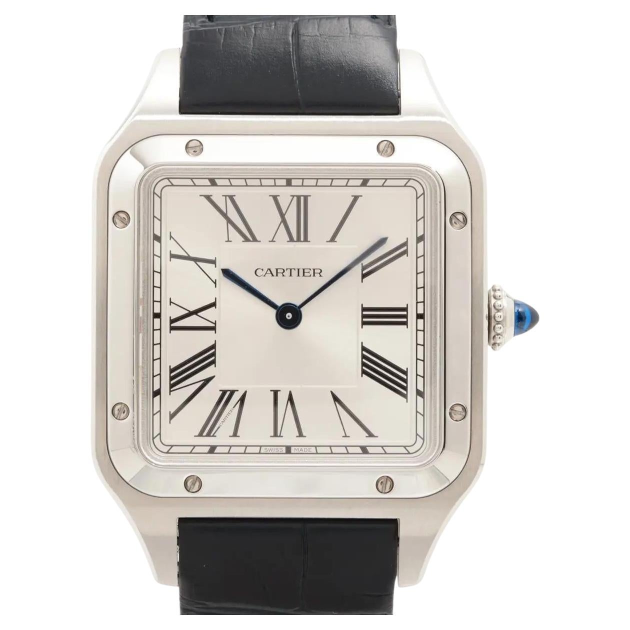 Cartier Santos Dumont Large 31.4mm x 43.5mm WSSA0022 Silver Dial Box Papers