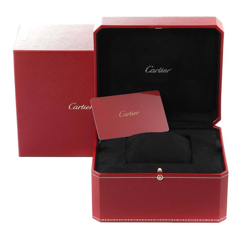Cartier Santos Dumont Large Black Strap Steel Mens Watch WSSA0022 Box Card 4