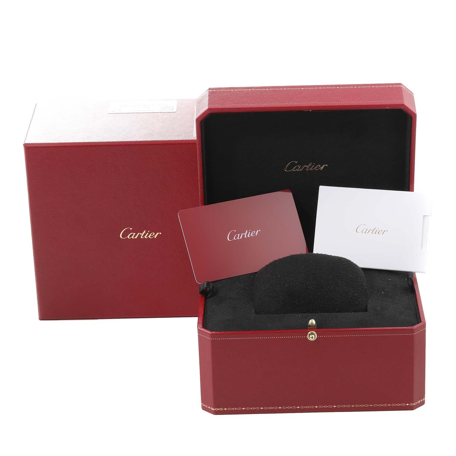 Cartier Santos Dumont Orologio da uomo in acciaio con cinturino nero WSSA0022 Scatola 4