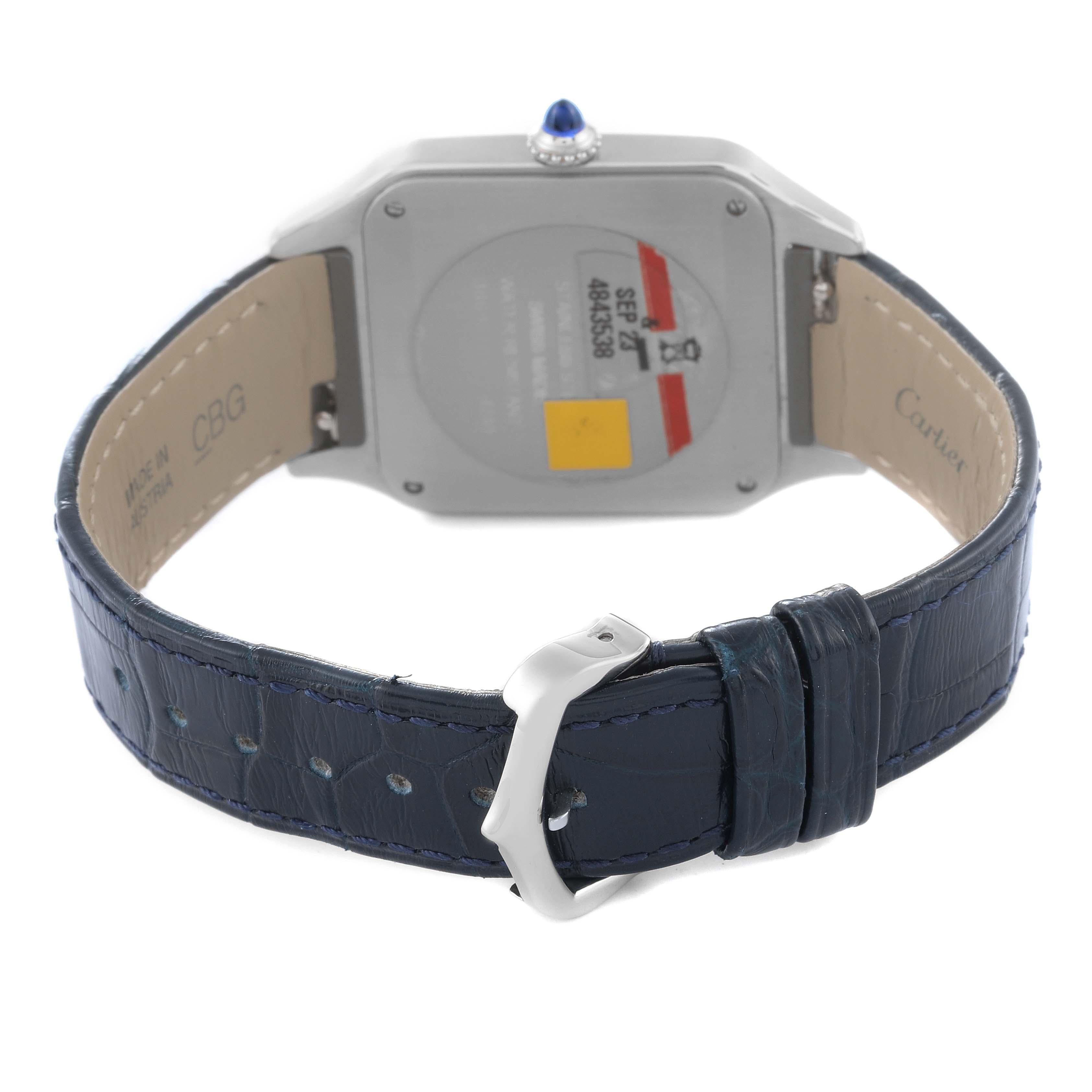 Uomo Cartier Santos Dumont Orologio da uomo in acciaio con cinturino nero WSSA0022 Scatola