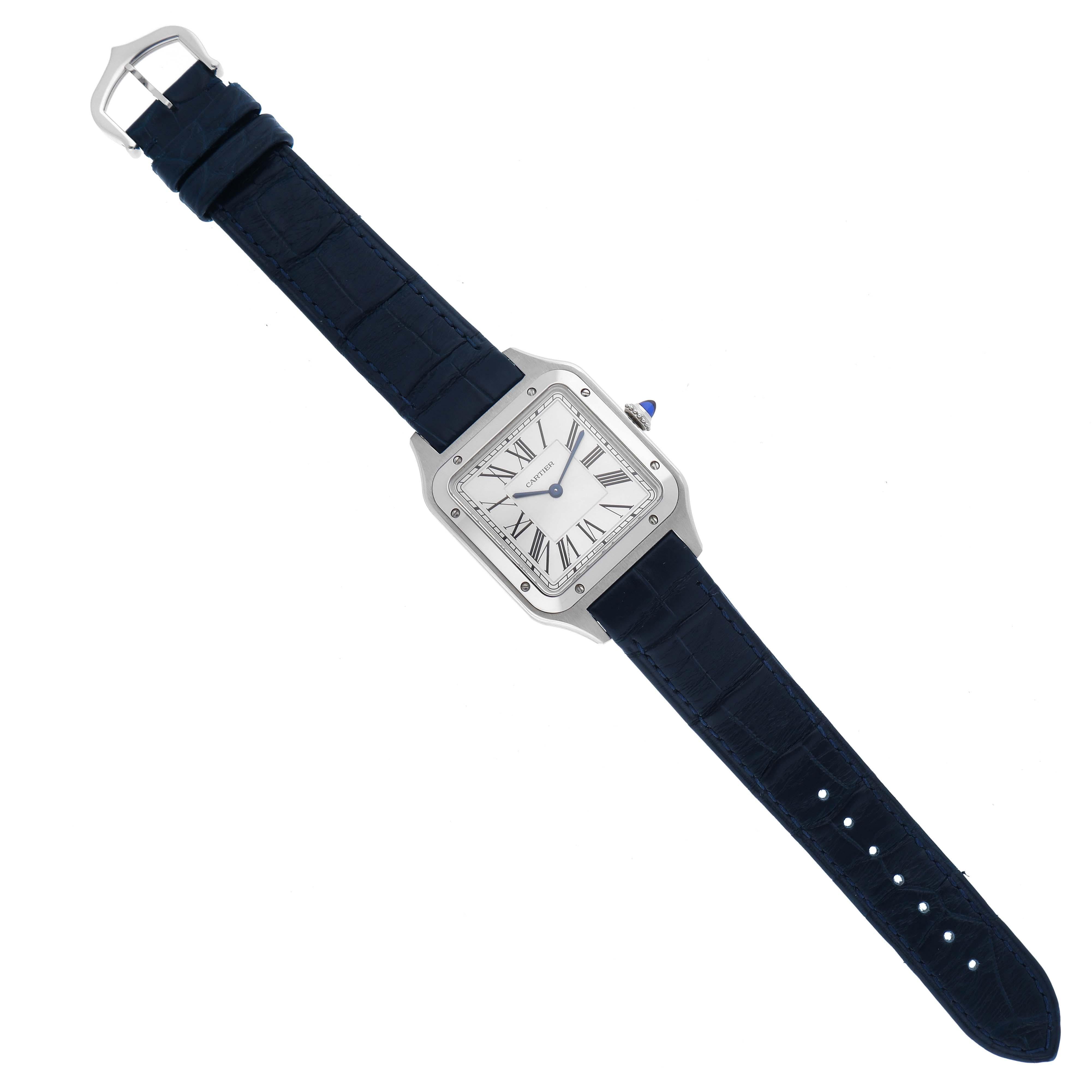 Cartier Santos Dumont Orologio da uomo in acciaio con cinturino nero WSSA0022 Scatola 1
