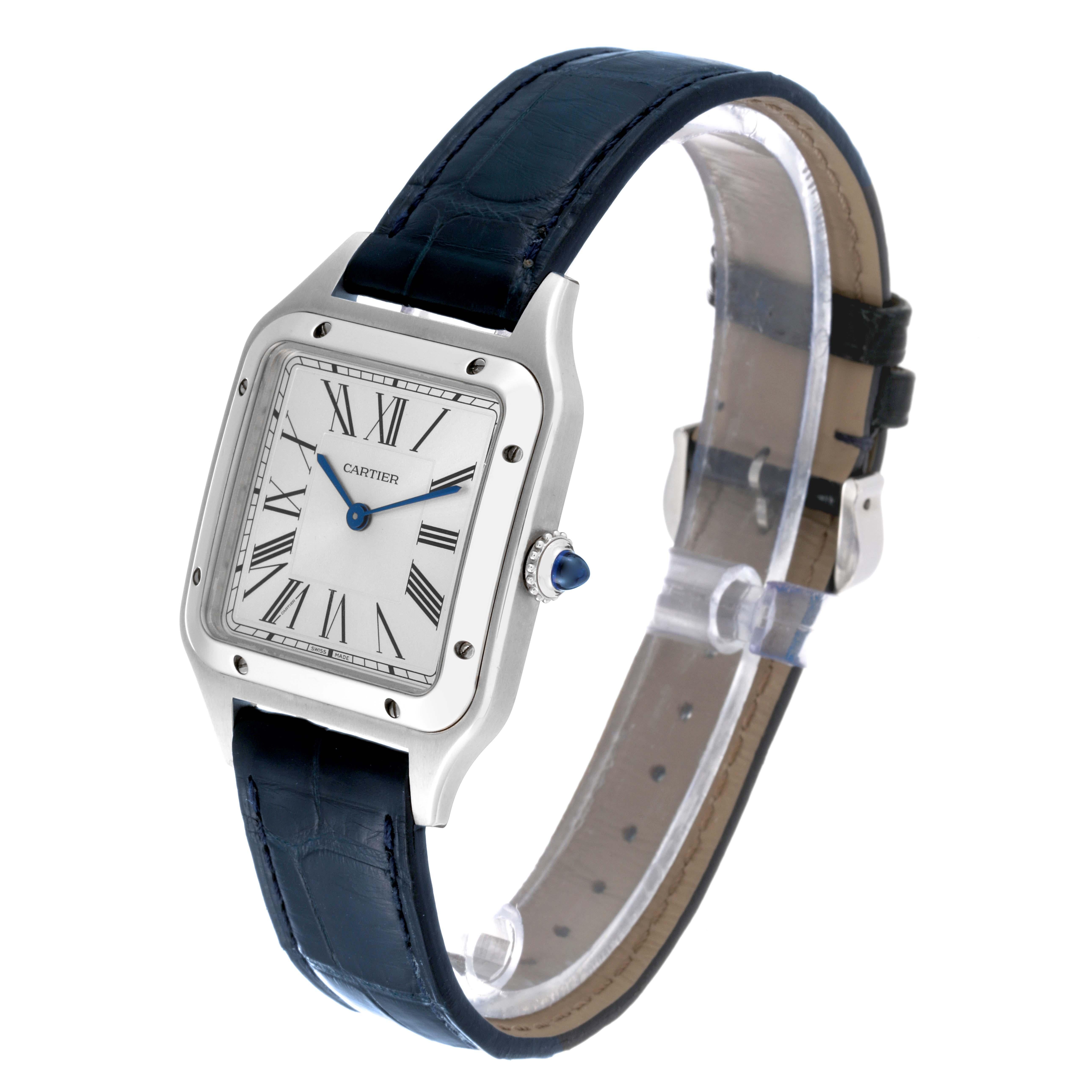 Cartier Santos Dumont Large Black Strap Steel Mens Watch WSSA0022 2