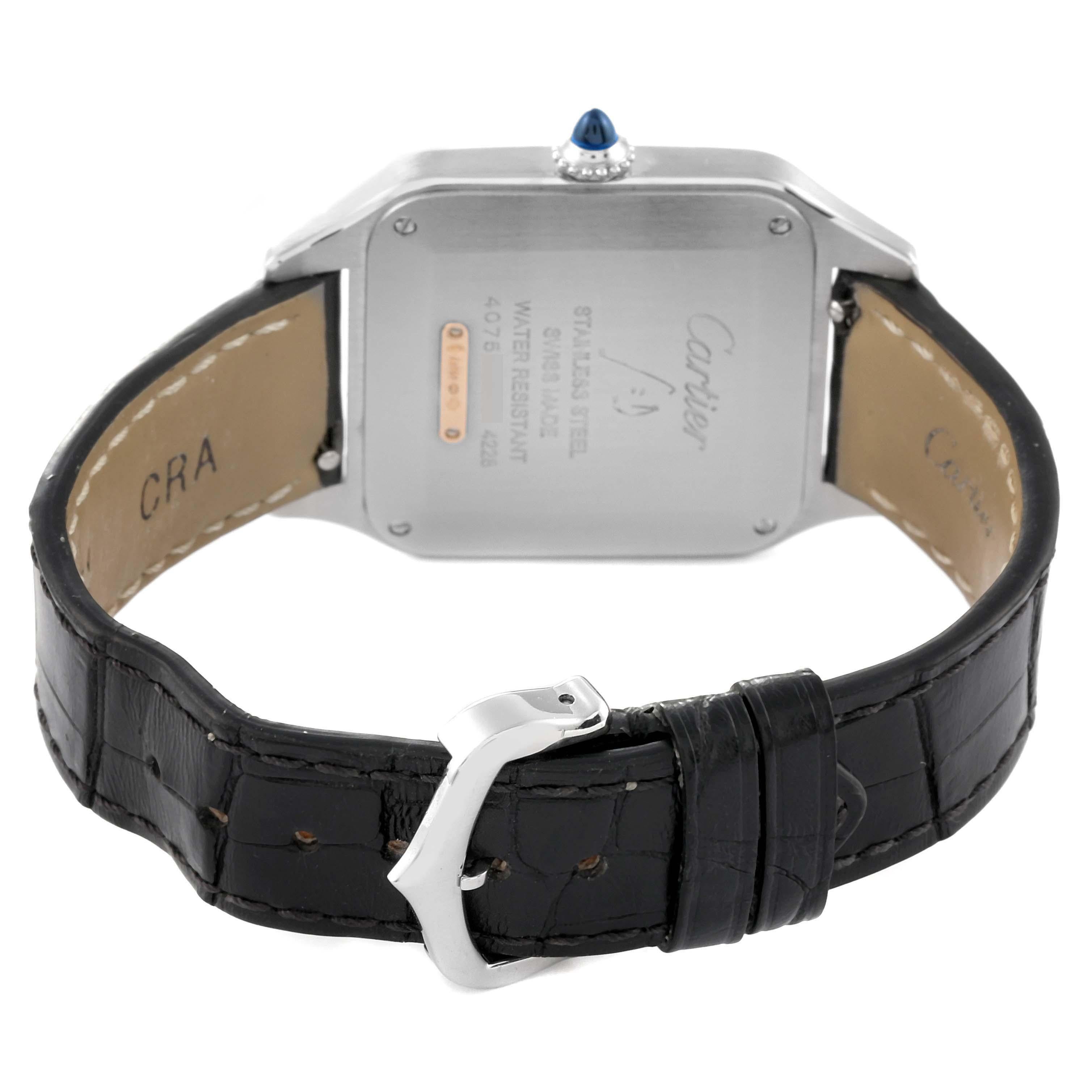 Men's Cartier Santos Dumont Large Steel Rose Gold Mens Watch W2SA0011 Box Card